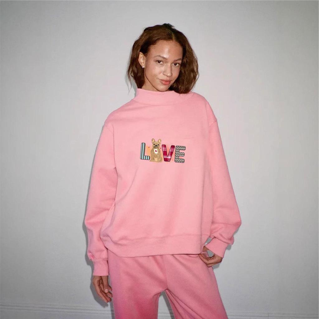 Heavyweight Trendy European & American Style Versatile Women's Hoodie, Mid-high Collar, Casual Spring/Autumn Wear