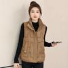 Daunenweste Damen Herbst Winter Neue Weste Stehkragen Kurze Weste Vielseitige Baumwollwattierte Weste Jacke