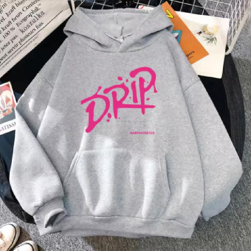 

Babymonster Album Drip Hoodie 2025 Retro Women/men Harajuku Aesthetic Hoodies Unisex Autumn Winter Pullover Sweatshirt Vintage XL