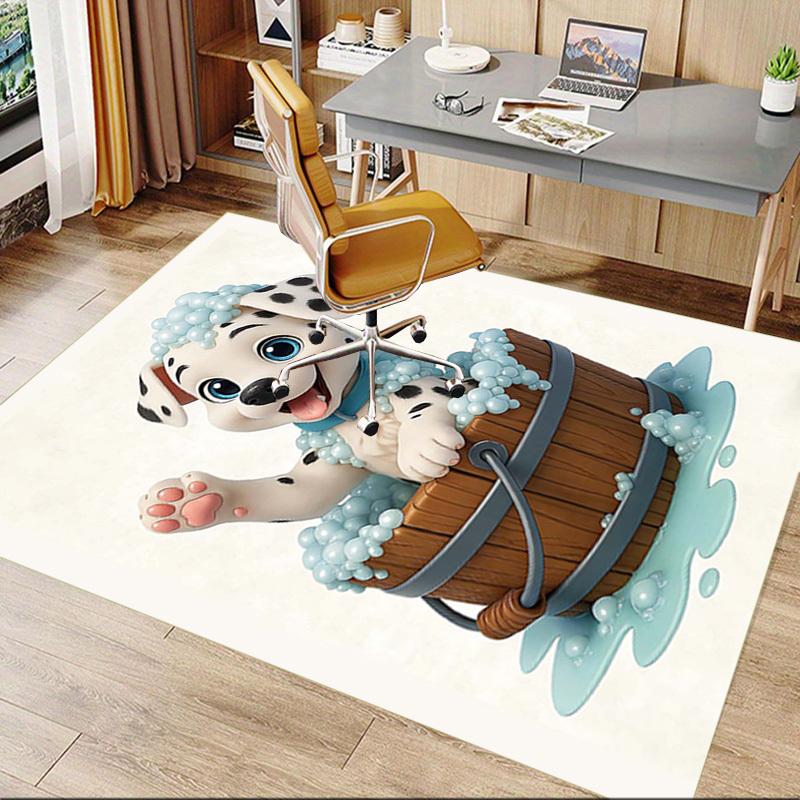 1PC Dalmatian, Bath Non-Slip Floor Carpet Compatible for Office&Living Room&Dining Room - Flat-Weave Machine- Soft & Pattern-E326