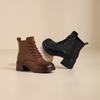 New Autumn and Winter Shoes Women's Chunky Heel Retro Boots Thick-soled Ankle Boots