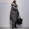 Giacca da donna in piumino ispessita in inverno per trattenere il calore, cappotto da donna lungo medio alla moda liscio e lavabile