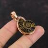Ammonit Fossil Anhänger Kupferanhänger Höchste Qualität Edelsteinanhänger Kupferschmuck Handgefertigter Anhänger Geschenk für Freund Ammonit Fossil Schmuck
