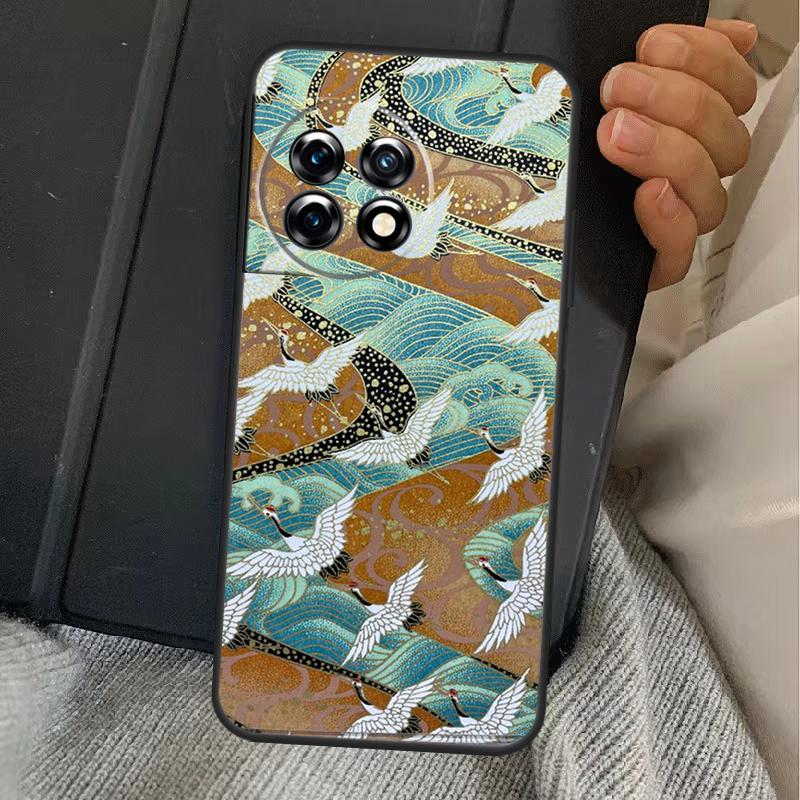 Art Crane Waves Case For OnePlus Nord 5 CE 2 3 4 Lite N20 N30 OnePlus 15 13 12 11 10T 10R 12R 13R 13T Cover
