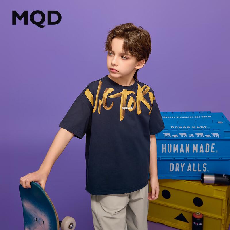 MQD Boys  Summer Academy Style Letter Short Sleeve T-Shirt 110