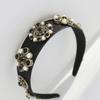 LUDE Floral Crystal Pearl Hairband _ Black