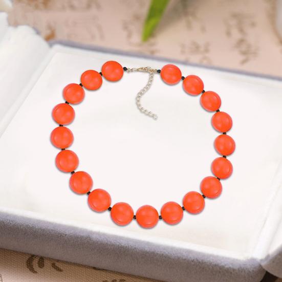 Women Necklace Simple Style 19 Bubblegum Beads Extension Chain Gift Unisex Colorful Beaded Couple Clavicle Necklace for Dating