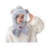 Thermal Elastic Scarf Hat Bear Ear Decor Autumn Winter 2 In 1 Scarf Hat Outdoor Activities Skiing Camping Warm Headwear