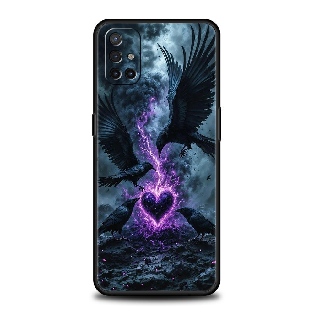 Phone Case For Oneplus 13R 13 12 10T 11 R10 Nord N100 N200 N10 9 9R CE 2 3 Z Pro Lite 5G Soft TPU Cover Black Raven Fundas Capas