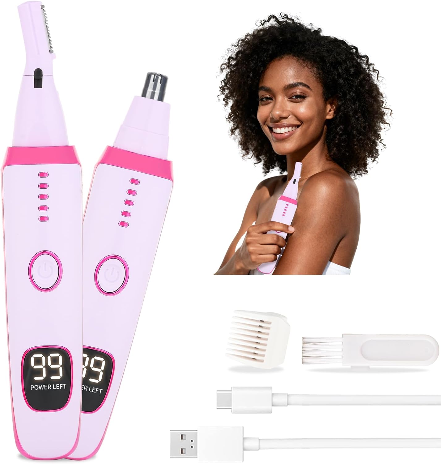 

Hair Trimmer with LED Display, Rechargeable Electric Nasal Hair Clipper for Men & Women, Eyebrow & Facial United States