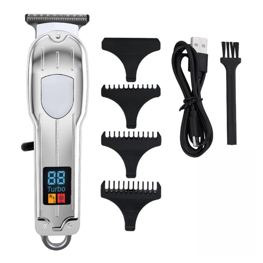 Hair Clipper, Steel Blade, Electric Pusher, LCD Digital Display, Charging, Professional, Electric Clipper