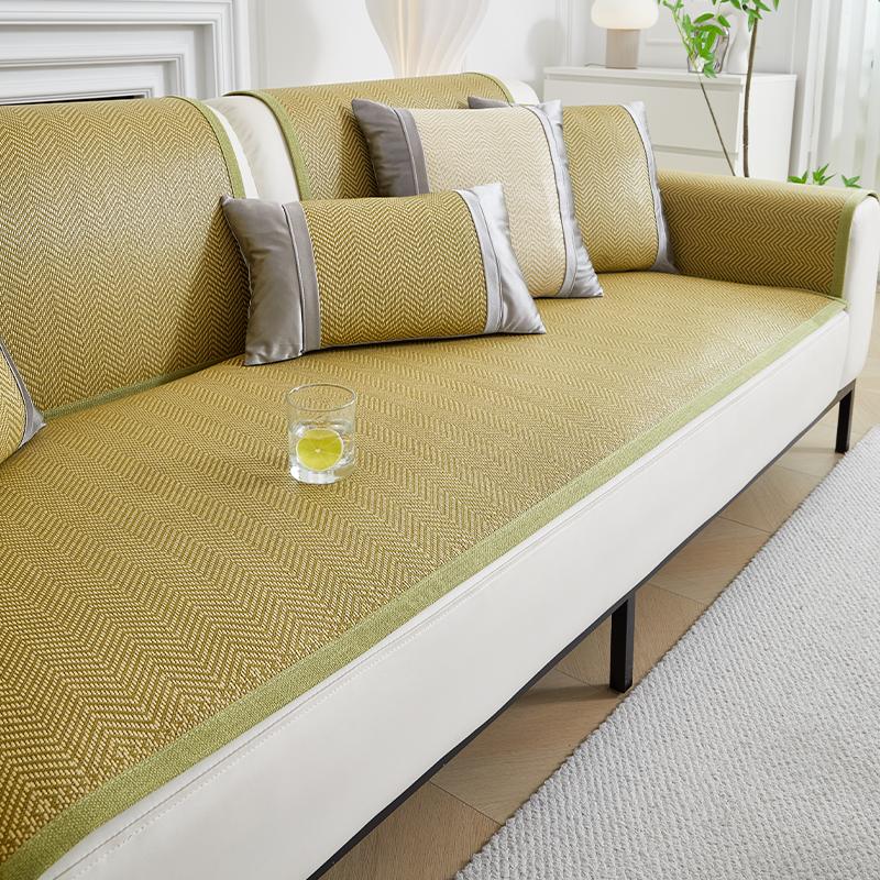Summer Funda sofá Home Cool Feeling Slipcover Non-slip Ay Tsao Rattan Mat Sofa Cushion Couch Sofa Cover