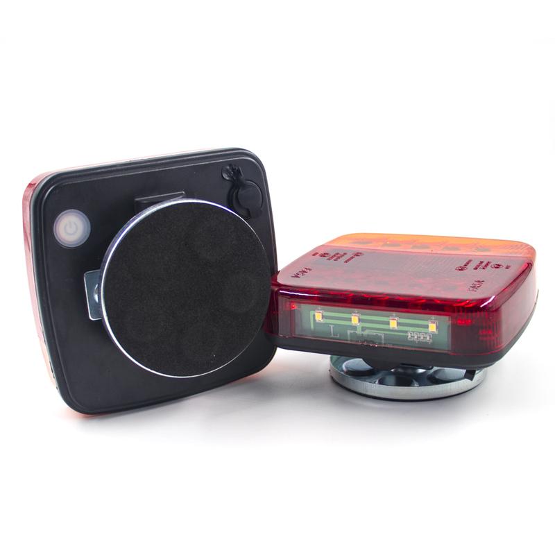2PCS 12V 24V Wireless Magnetic LED Truck Tail Light Trailer Rear Signal Warning Brake Light Lamp Bus Caravans Campers Lorry
