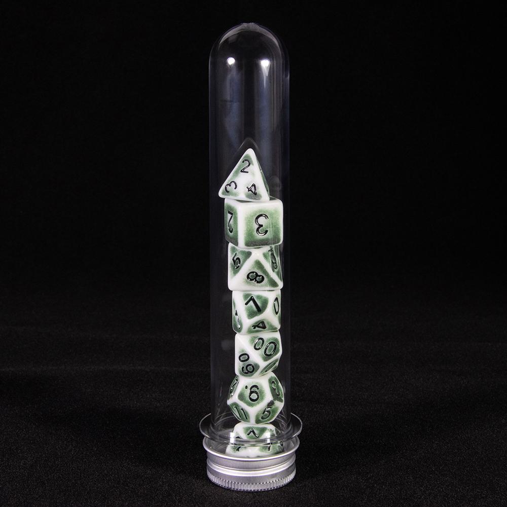 7Pcs Polyhedral Dice Opaque Polyhedral Game Dice with Tube for RPG DND D20 D12 D10 D8 D6 D4 Table Game