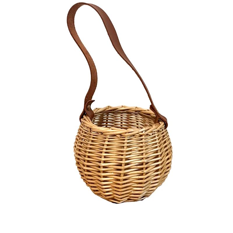 

Ручная тканая корзина для хранения, маленькая корзина для цветов, декоративная плетеная мини-корзина из ротанга, ручная корзина для девочек на свадьбу, домашний декор