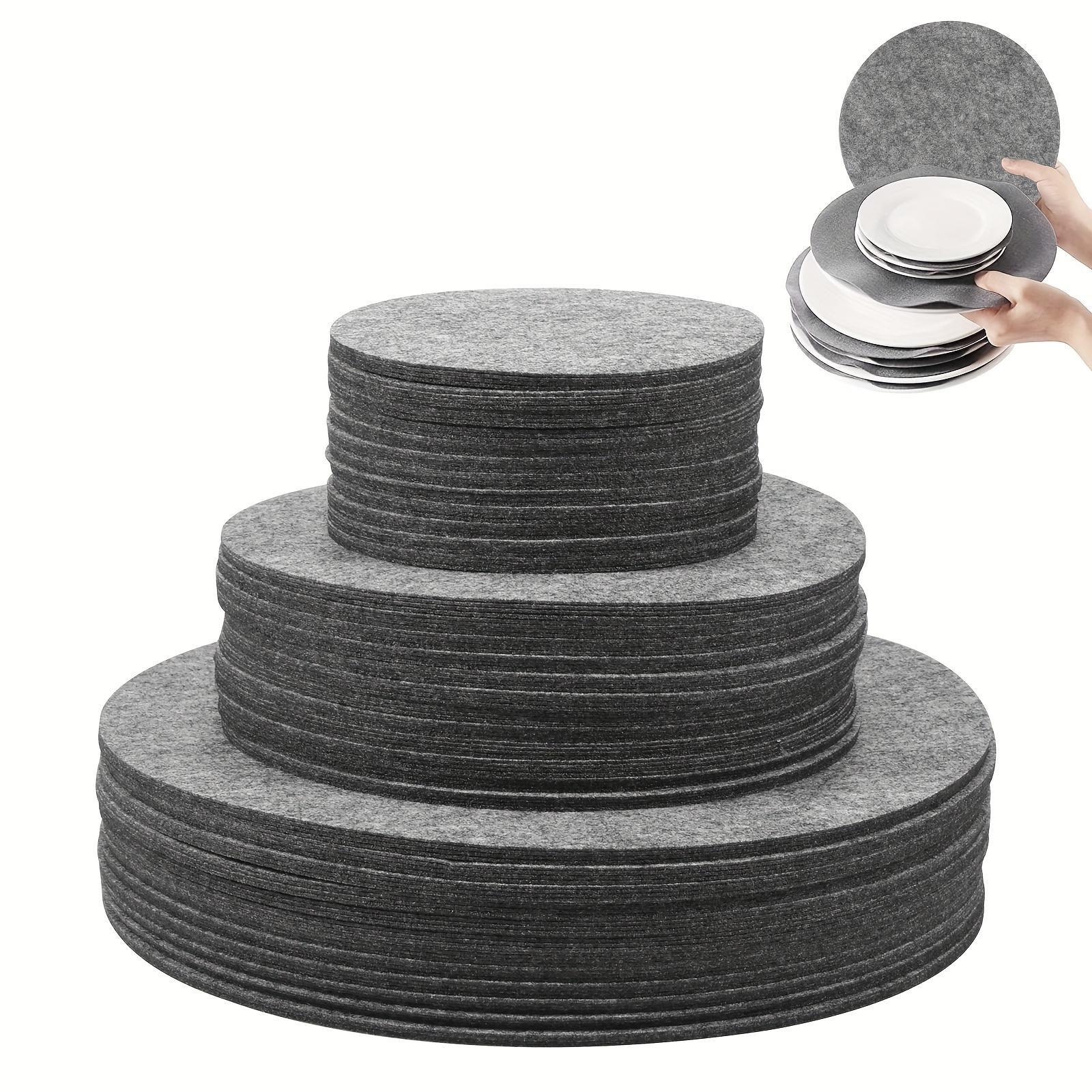 

10 шт. Роздільники для тарілок, Зберігання, Товсті та Преміальні М які Повстяні Роздільники для Тарілок для Кераміки, Посуду, Кавових Блюдець, Захист та Складання - Сірий M сірий