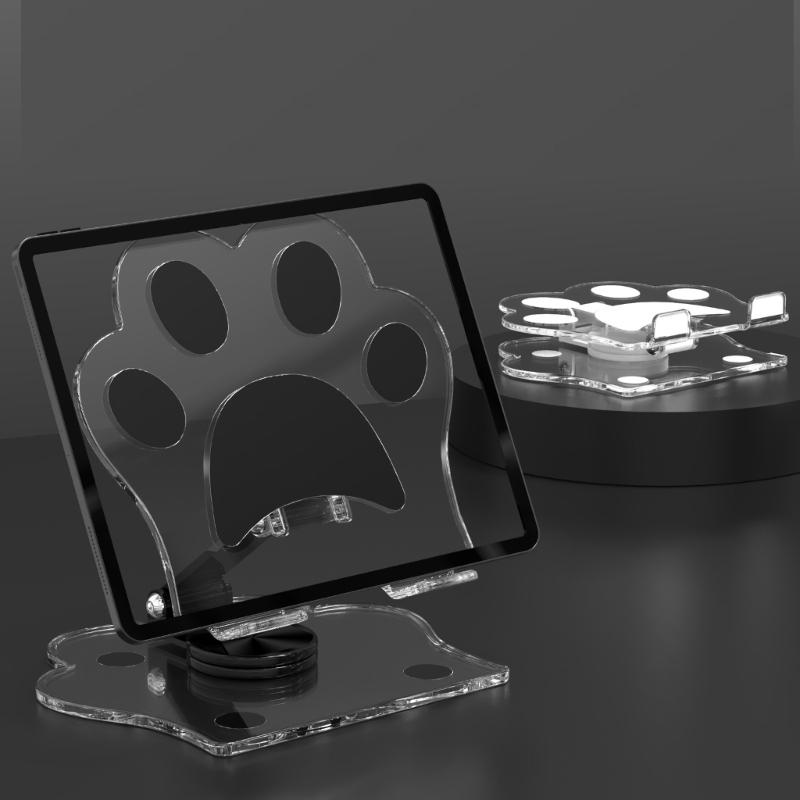 Strong Clear Phone Holder with Not  Slip  Pad Acrylic Desktop Mobile Phone Stand for Tablets Up To 12.9 Inches