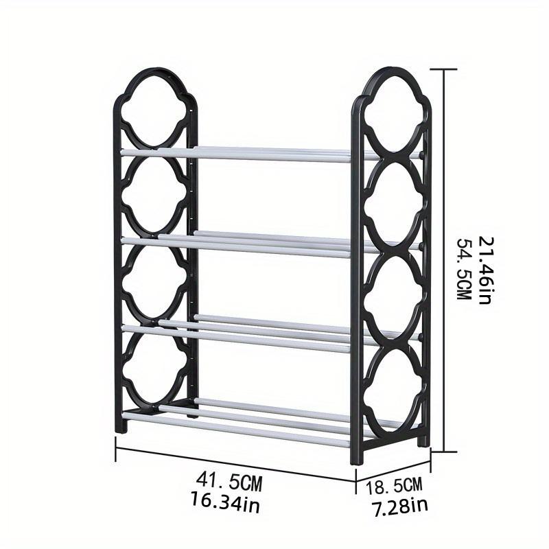 4-Tier Stainless Steel Shoe Rack Organizer Cabinet - Space-Saving, Easy-to-Install, Free-Standing Shoe Storage for Closet, Front Door Entrance