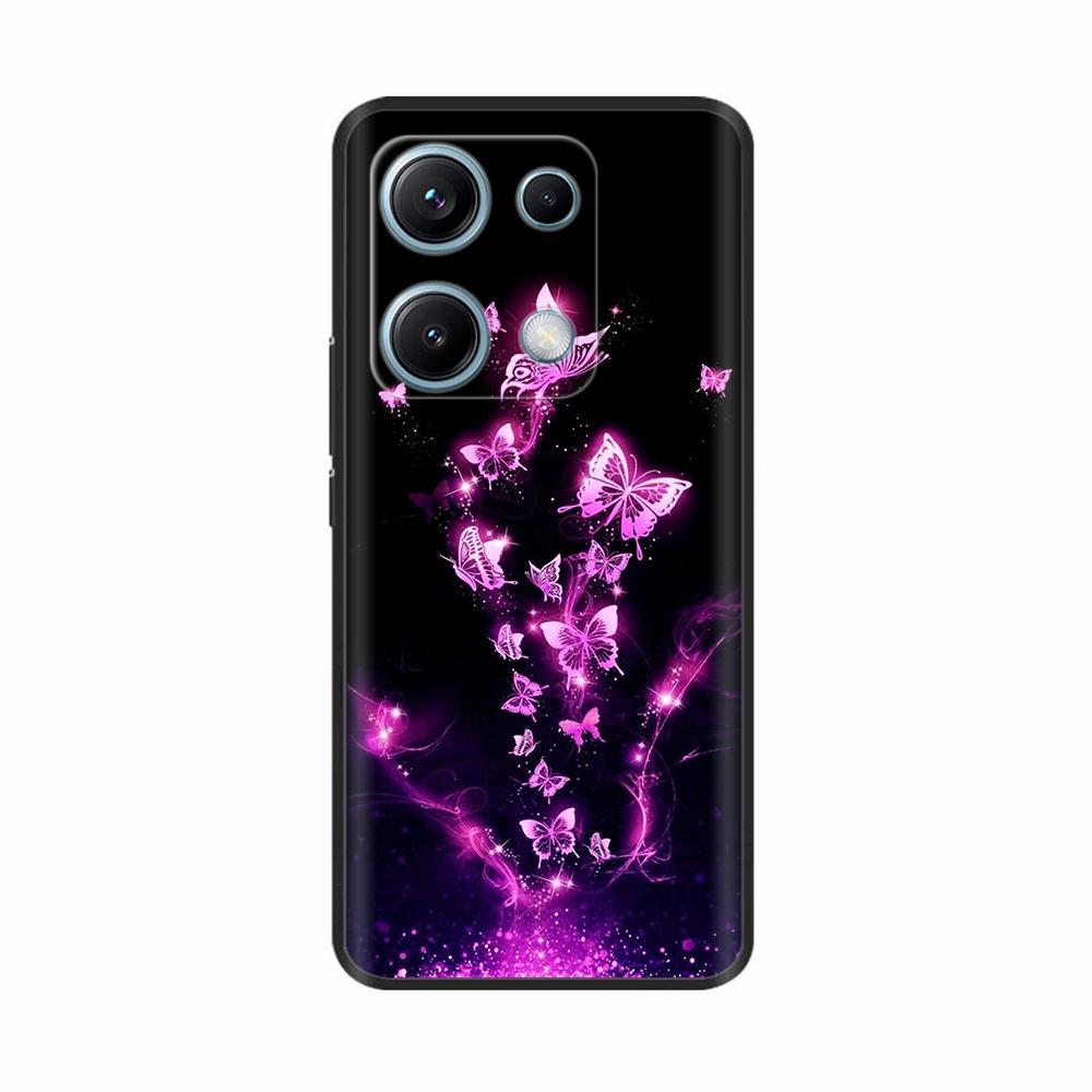 Xiaomi Redmi Note 14s Kılıfı Note14s Çiçekli Telefon Kılıfı Yumuşak İnce TPU Silikon Hafif Kapak Xiaomi Redmi Note 14s İçin