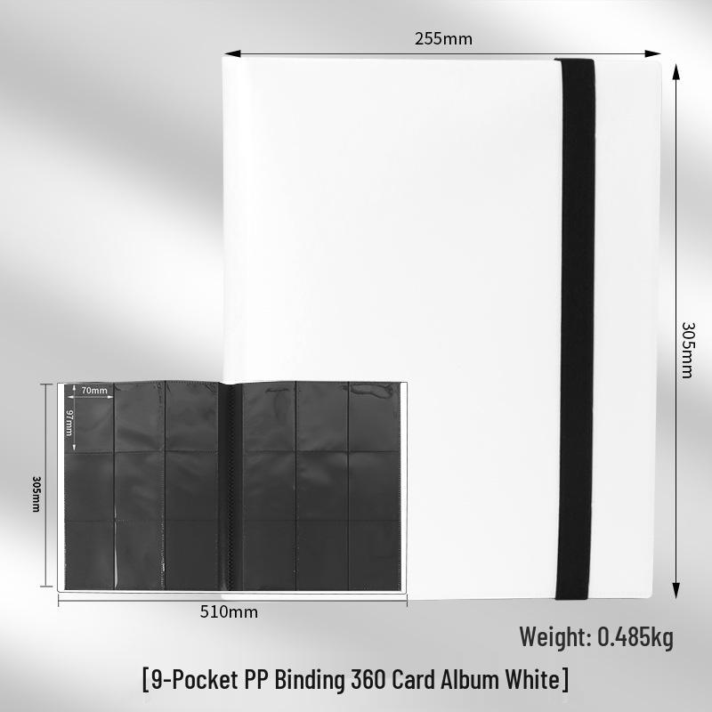4-Pocket Solid Color PP Card Storage Album with Elastic Band, Large Capacity for Game Cards or Photos - Holds 160 Cards