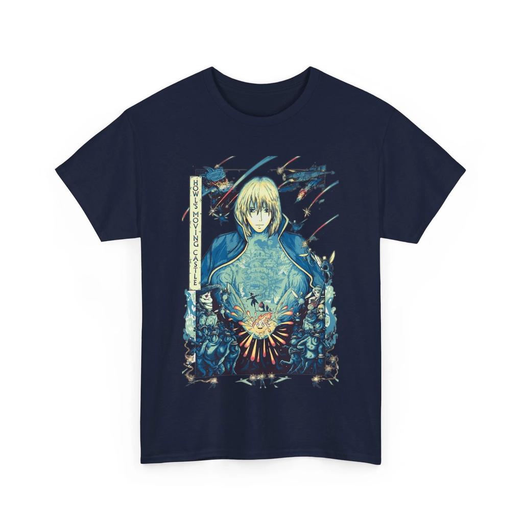 Studio Ghibli Das wandelnde Schloss des Kashi Hayao Miyazaki Unisex Schweres Baumwoll-T-Shirt