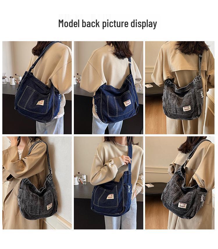 2024 Women's Large Capacity Denim Tote - Casual Shoulder Crossbody Bag for Everyday Use