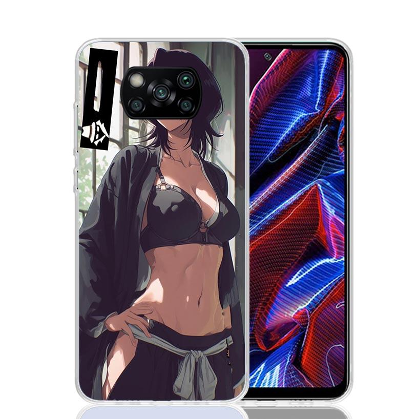 Bleach Kuchiki Rukia Phone Case For Xiaomi Poco X7 X6 X5 Pro F7 Ultra Redmi 15C 15 13 13C 12 12C 10 10A 10C 9 9A 9C 9T Cover Poc