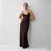 Women's New Lace Splicing Suspender Dress European and American Slim Backless Sexy Hip-wrapped Long Dress Women
