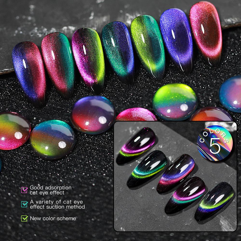 AS New 9D Cat Eye Gel Polish High Density Magnetic Powder Flash Jelly Salon Use 15ml