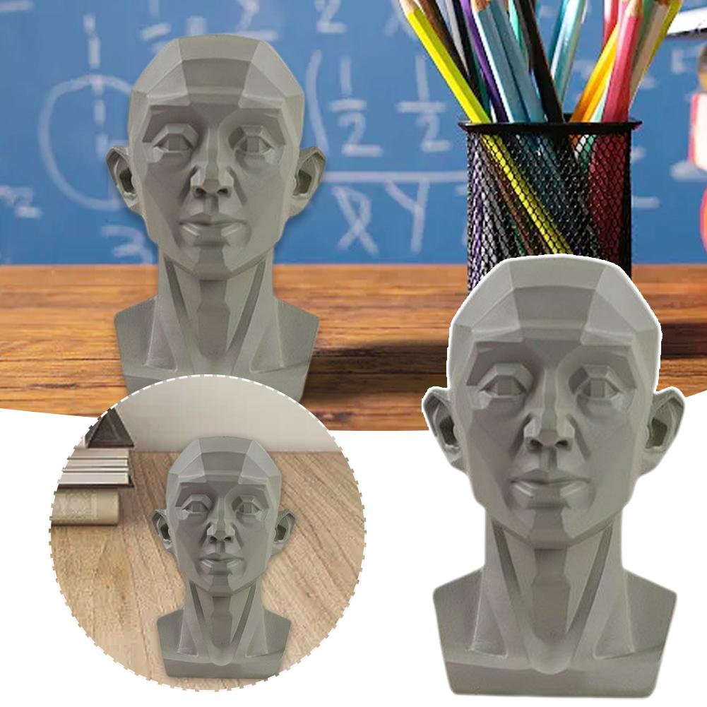 Art Plaster Head Teaching Aids Simulation Head Classroom Version Sketch Mini Ornaments Head Plaster Resin E4C6