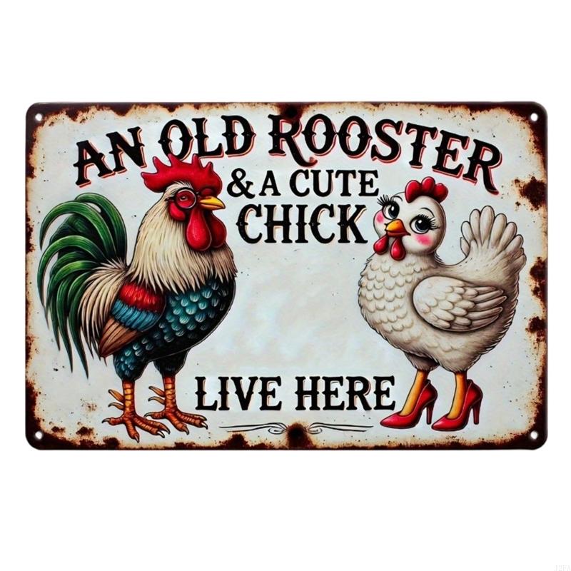Vintage Animal Farmhouse Metal Wall Art Rustic Decor For Kitchen Living Room 20x30cm Easy Hang