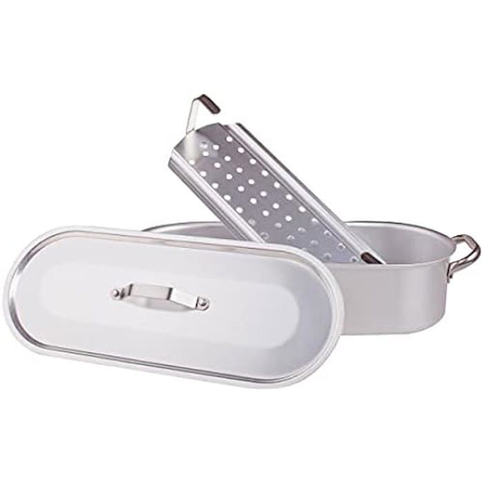 Poissonnière avec bord - pentole agnelli - aluminium bltf - 40 cm - fabriqué en italie