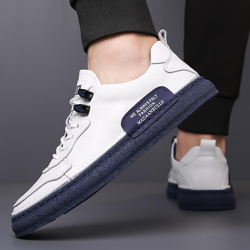 Fashion Trend Youth Men's Casual Leather Shoes Fashion Versatile Comfy Male Sneakers Outdoor Platform Leisure Walking Men Shoes
