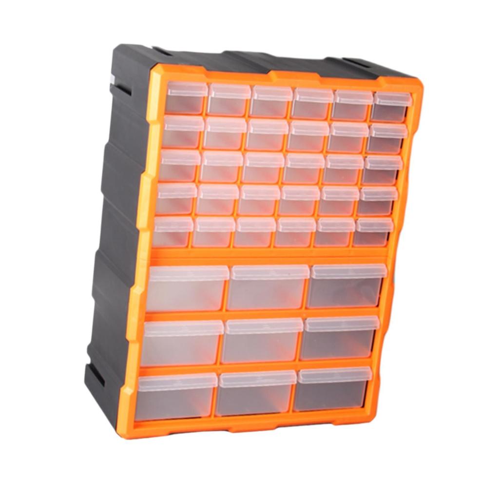 39 Drawers Parts Organizer Bin Container Multipurpose Grids Tools Storage Orange