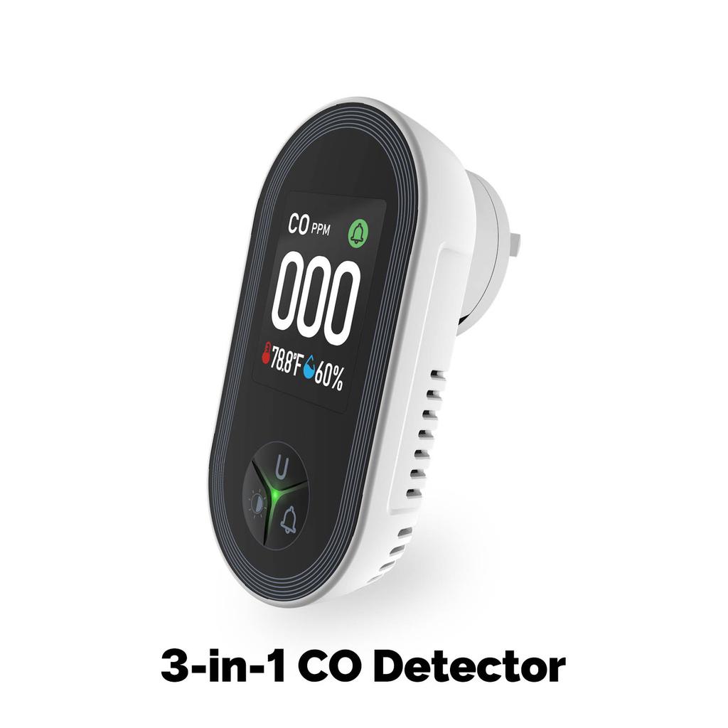 Carbon Monoxide Detectors Plug In, Carbon Monoxide Detector With Temperature Humidity Built-in, CO Monitor Alarm Sound