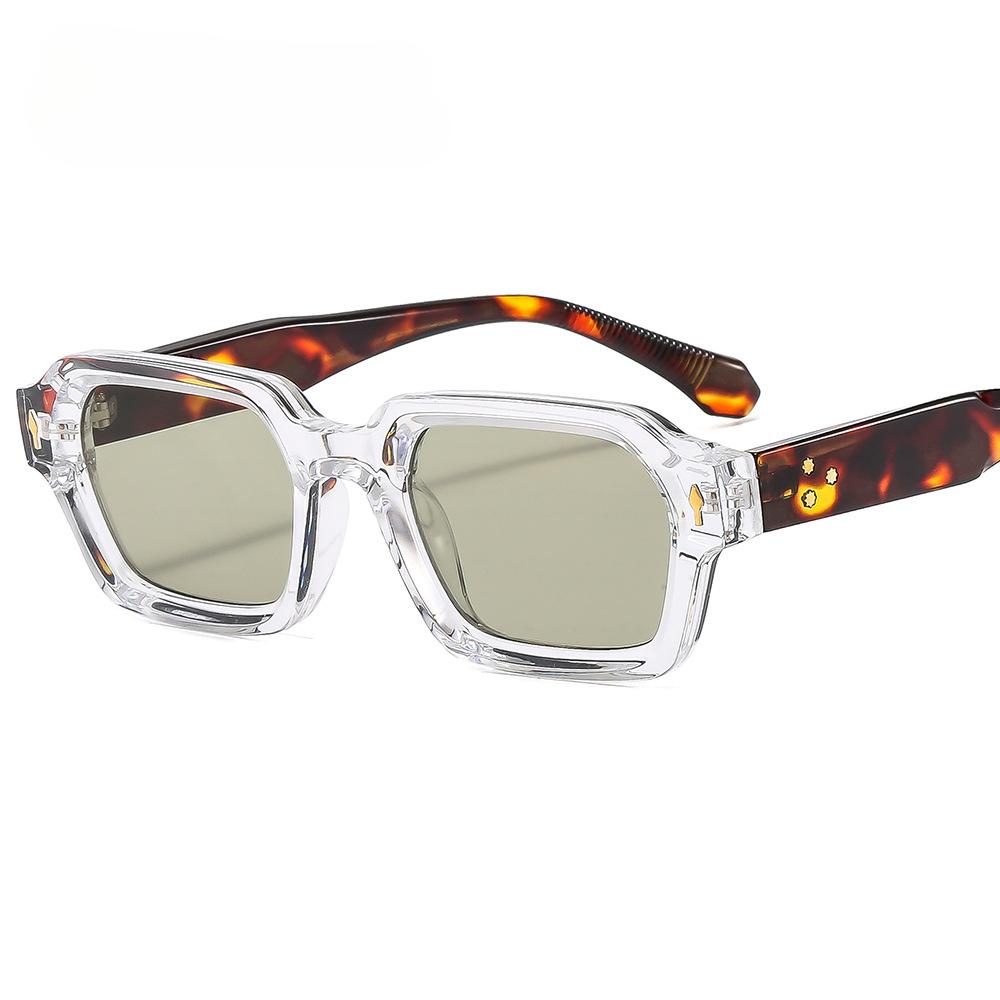 New Fashion Square Sunglasses for Men Women Retro Mirrors Color Blocked Modern Design Sunshade UV Protection