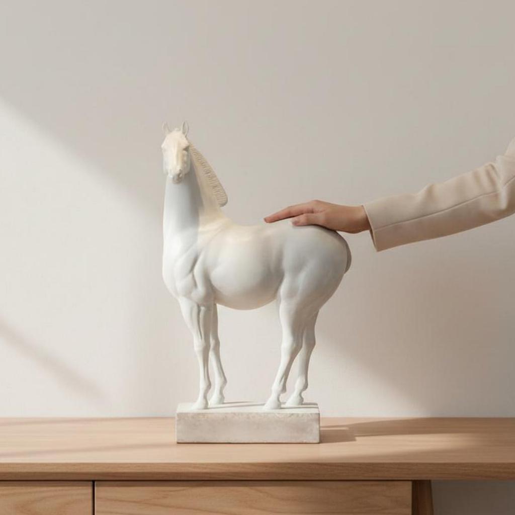 New Chinese Design Horse Statue Luxury Design Desktop Horse Statuette Desktop Figurine Statement Piece Ready-to-Display
