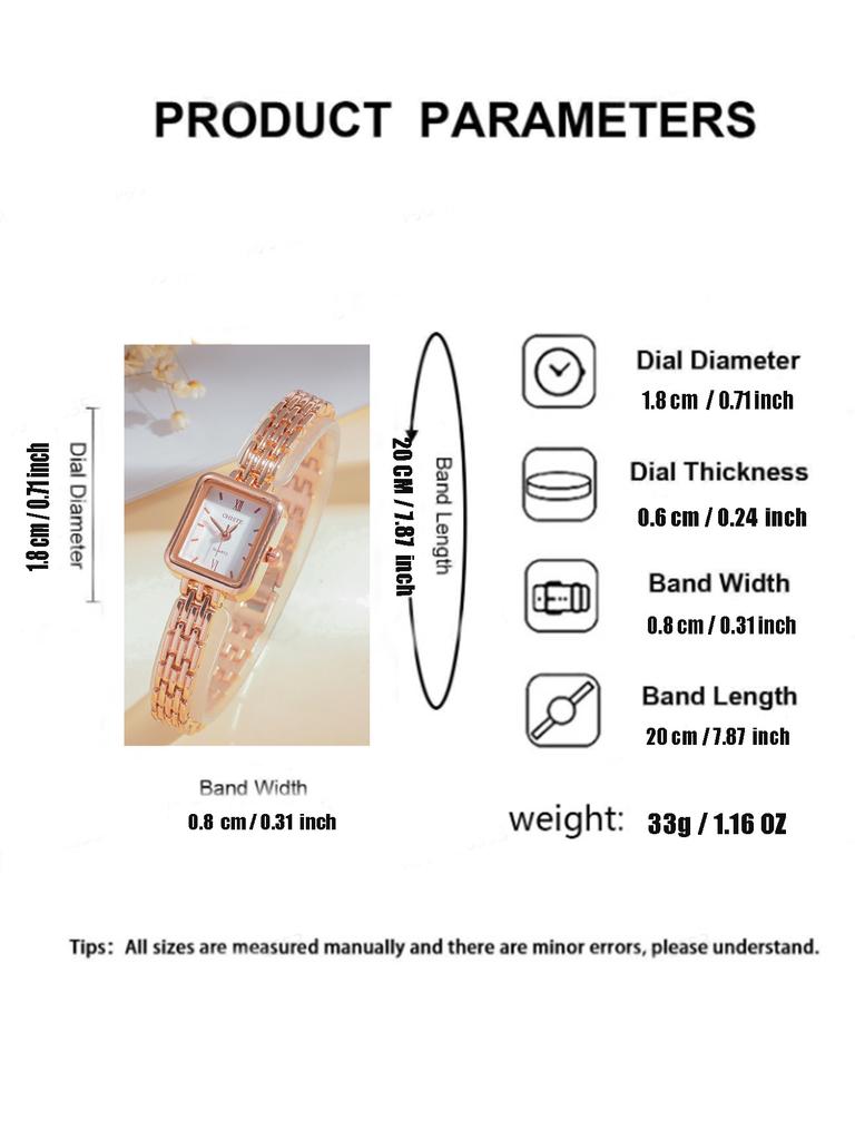 New simple square women's watch ins wind steel band fashion quartz watch