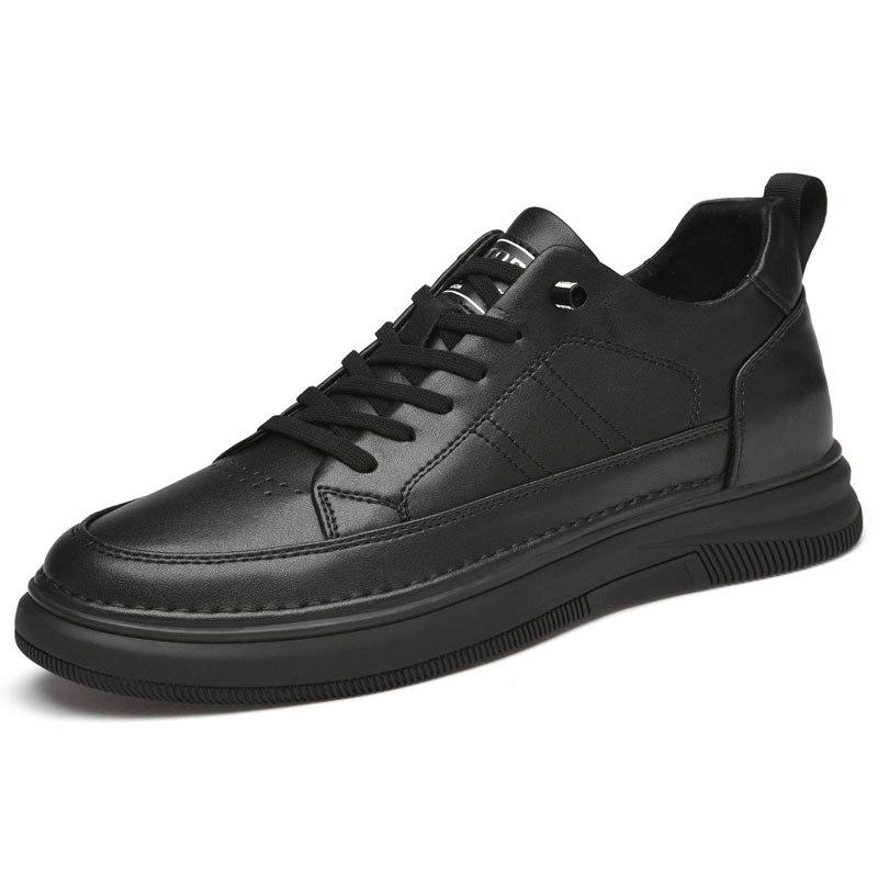 Herren Echtleder Höhenvergrößernde Weiße Freizeitschuhe 2024 Sommer Atmungsaktive Board-Schuhe