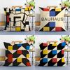 Abstrakter B-Bauhaus Geometrie Kissenbezug Plüschstoff Weich Beidseitiger Druck Zuhause Sofa Hohe Qualität Kissenbezug Überwurf