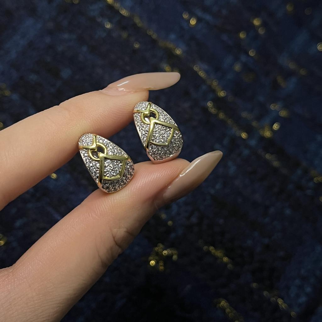 Cercei cu Pietre de Diamant, Temperament de Doamnă, Rece, Cercei Stud Geometrici