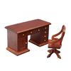 Realistic Miniature Wooden Office Desk With Chair 1/12 Scale Historical Study Room Addition For Models