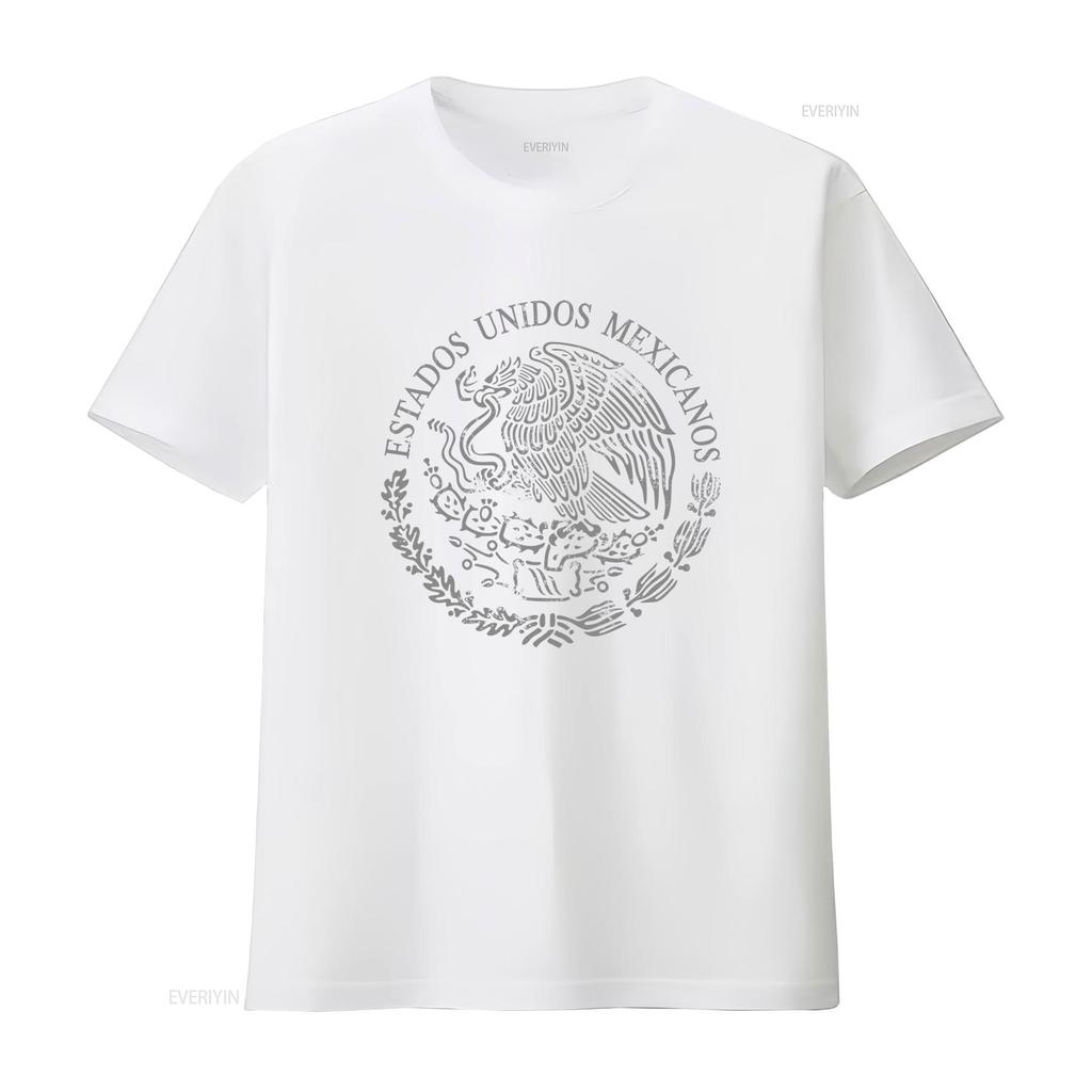 Mexico Coat of Arms T Shirt Playera Con Escudo Nacional De Vintage Washed Versatile Top For Everyday Wear Fashion Graphic