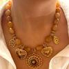 Stylish Floral Heart Accent Resin Bead Necklace Adjustable Length Neckchain Versatile Jewelry Gift For Her