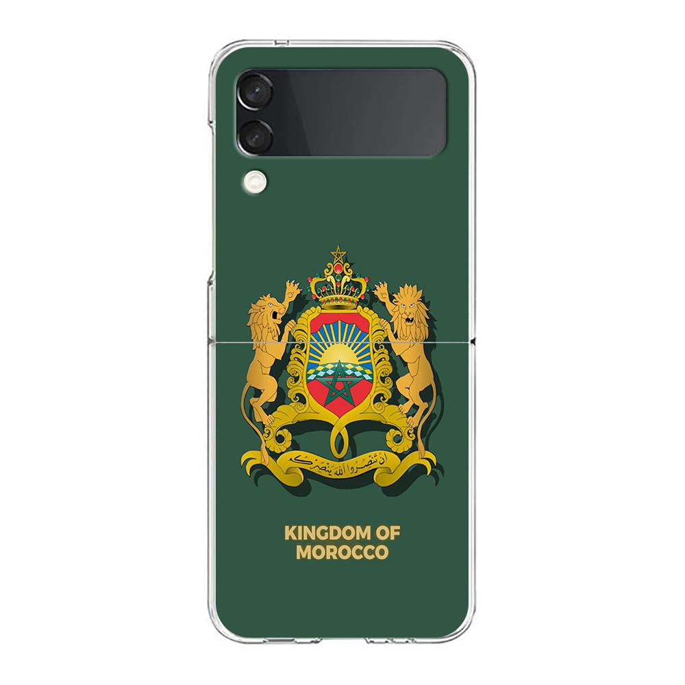 Марокканский флаг Паспорт Марокко Чехол для телефона Для Samsung Galaxy Z Flip 6 5 4 3 Прозрачная Жесткая Крышка Для Samsung Z Flip6 Flip5 Flip4 Galaxy Z Flip 5