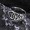 13.3mm Poseidon Trident Ring for Men Ancient Greek New Stainless Steel Amulet Ring Jewelry Gift