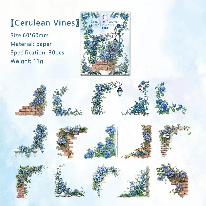 

6 стилей наклейки-уголка с цветами, упаковка, наклейка для DIY-украшения дневника, альбома, скрапбука, для украшения фона