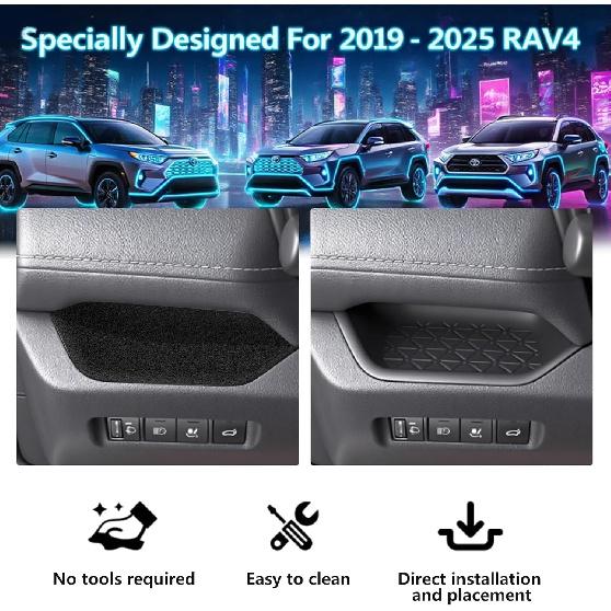 Driver'S Drawer Box Compatible With Toyota RAV4 -2025 Side Cubby Drawer Organizer Storage Interior Accessories, Center Console Ert Organizer Tray For