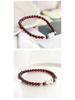 Natural Wine Red Garnet Silver Pixiu Beaded Bracelet for Women