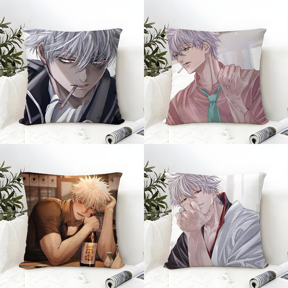 Gintama Pillow Case Linen Cushion Covers For Decorative Sofa Home Pillows Case Car Chair Pillows Cases